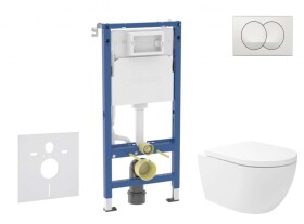 GEBERIT - Duofix Set předstěnové instalace, klozetu Oudee Vortex a sedátka softclose, tlačítko Delta, bílá SANI11CA3180B