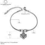 Ocelový náramek Daisy - čtyřlístek, chirurgická ocel, Stříbrná 18 cm + 3,5 cm (prodloužení)