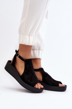 Zazoo 2914 Dámské sandály z semiše Černé 38