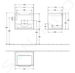 VILLEROY & BOCH - Subway 2.0 Umyvadlová skříňka, 485x420x380 mm, 1 zásuvka, Glosy White A68510DH