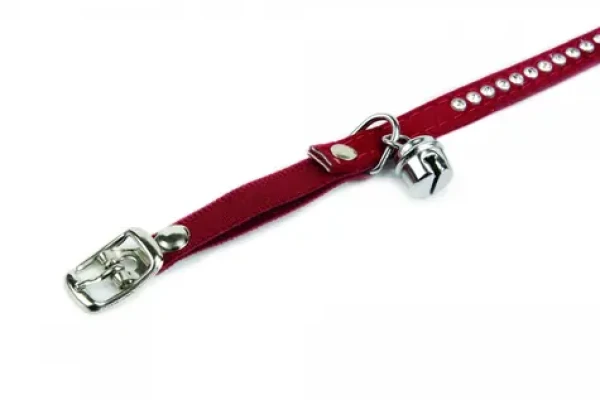 Beeztees Obojek pro kočky SWAROVSKI červený 24 - 30 cm x 10 mm