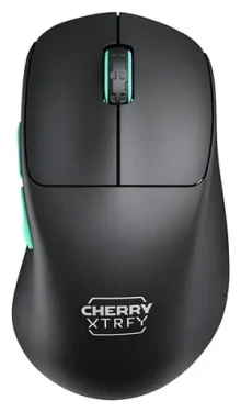 Cherry Xtrfy M64 Wireless černá/tyrkysová / Bezdrátová herní myš / optická / 26000 DPI / 2.4 GHz / 53 g (CX-M64W-BLACK)