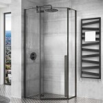 REA - Sprchový kout Diamond 90x90 černý matný REA-K5622