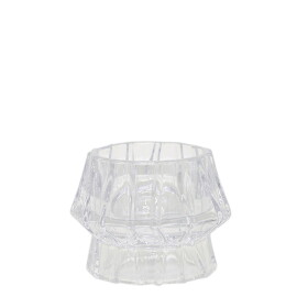 Chic Antique Svícen Clear Grooves, čirá barva, sklo