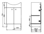 CERSANIT - SKŘÍŇKA SATI A UMYVADLO CERSANIA 50 DSM S567-002-DSM