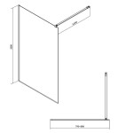 CERSANIT - Sprchová zástěna WALK-IN MILLE 80X200, chrom, průhledné sklo S161-005