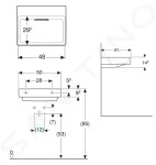 GEBERIT - ONE Umyvadlo 500x410x142 mm, skrytý přepad, bez otvoru pro baterii, vodorovný odtok, KeraTect, bílá 505.018.00.1