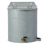 Ib Laursen Nástěnná nádrž na vodu s kohoutkem a mýdlenkou Rustic 10,5 l, šedá barva, černá barva, smalt