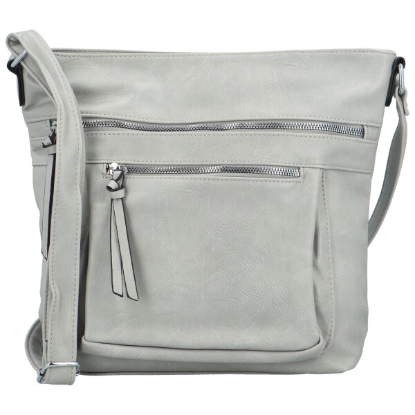 Trendy dámská koženková crossbody kabelka Zeta, šedá