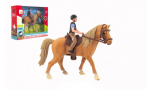 Kůň + žokej plast 15cm v krabici 20x16x5,5cm