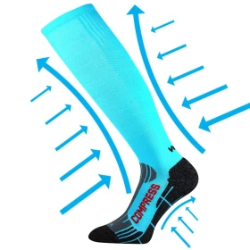 VOXX Podkolenky kompresní FLEX neon tyrkysové 35-38 111440