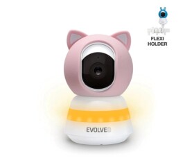 EVOLVEO Baby Monitor LUX, Chytrá 360° videochůvička s nočním viděním, detekcí pláče a pohybu, růžová EDF_547179