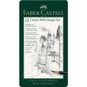 FABER-CASTELL Castell 9000 Design Set Grafitová tužka - plechová krabička 12 ks (119064)