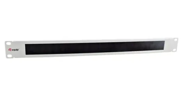 Equip 19" Průchozí panel s kartáčem šedá / Panel / 1U / RAL 7035 / Ocel (327414)