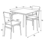 Jídelní set s 2 židlemi, 70x70x76cm, mdf, old wood, AUT-O2121 OLW2