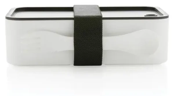 XD Design Svačinový box s příborem bílý / Svačinový box / 1,2 l / Bez BPA (P269.053)