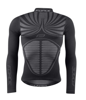 Triko funkční FORCE THUNDER dlouhý rukáv černé (Barva černá, velikost XL/XXL)