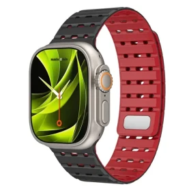 Mobile Origin Magnetic Strap Apple Watch 49mm/46mm/45mm/44mm černá/červená (AWMS-01-BLK-RED)