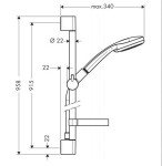 HANSGROHE - Croma 100 Set sprchové hlavice, 4 proudy, tyče 0,90 m a hadice, chrom 27771000