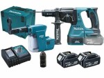 Makita DHR243RTJW / Aku kombinované kladivo / 18V / SDS-plus / 950 ot-min / 4700 úderů-min / 2.0 J / 2x 5.0 Ah (DHR243RTJW)