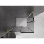 MEXEN/S - Velar L Duo sprchový kout, posuvné dveře 100 x 90, grafit, zlato 871-100-090-02-43-50