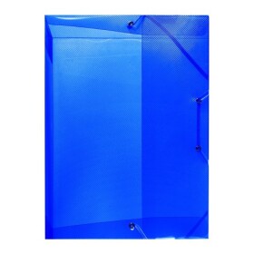 Box na spisy s gumou Herlitz A4, 4 cm, PP - transparent modrý