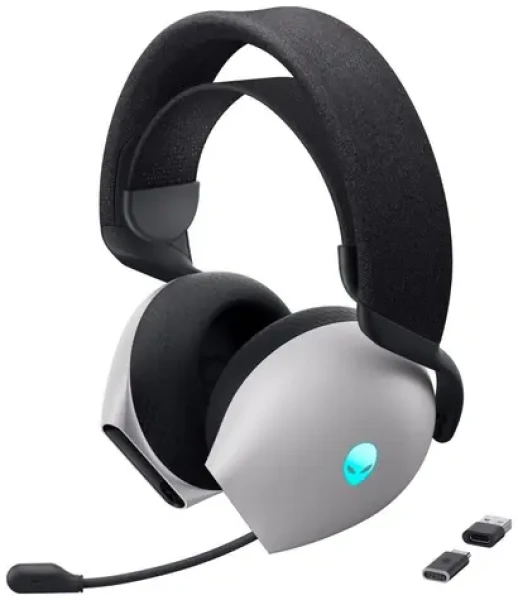 DELL Alienware AW725H bílá / Herní headset s mikrofonem / ANC / BT / 2.4GHz / USB-C (545-BBFV)