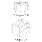 CERANO - Koupelnová skříňka Carole - betonově šedá + keramické umyvadlo Novo - bílá lesklá - 61x49,5x46,5 CER-8050BD85858