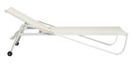 KETTLER DIAMOND hliníkové lehátko s teakovými područkami - bílá / krémová