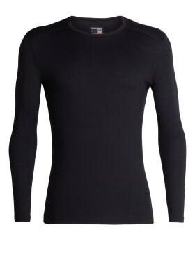 Pánské merino triko dlouhý rukáv ICEBREAKER Mens 200 Oasis LS Crewe, Black velikost: S
