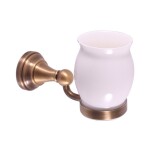 RAV Slezák - MORAVA RETRO - Koupelnový doplněk Držák kartáčků keramický, Stará mosaz (Bronz) MKA0201SM MKA0201SM