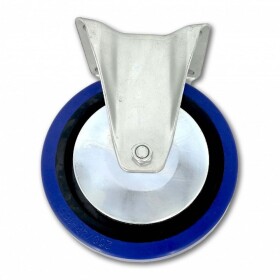 Kolečko pojezdové, 200mm, pevné, tvrdá pryž-modrá, 300kg
