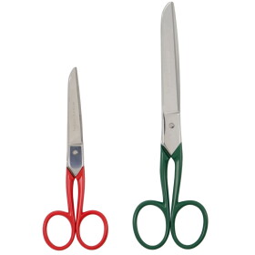 House Doctor Kovové nůžky Red/Green – set 2 ks, červená barva, zelená barva, kov