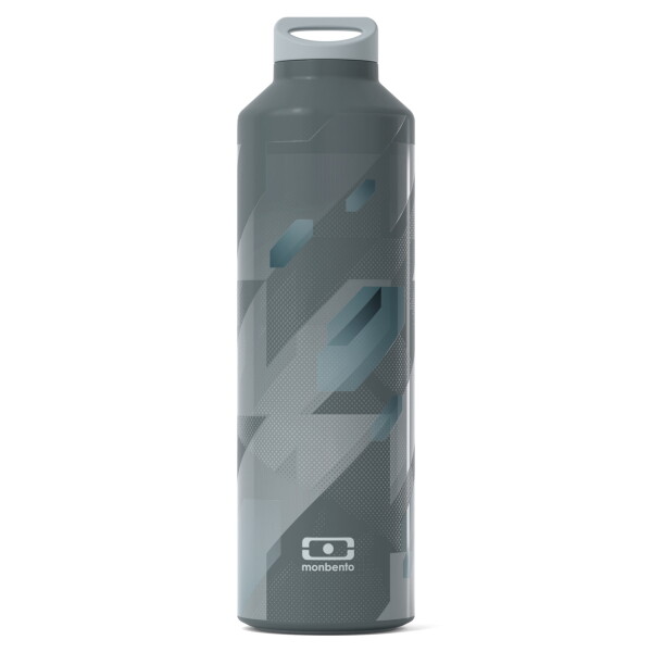 Monbento Termo lahev Monbento Steel Graphic Grey 500 ml, šedá barva, kov