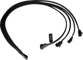 Alphacool Y-Splitter 4-Pin na 4x 4-Pin PWM černá / Kabel / PWM rozbočovač / 60 cm (18684)