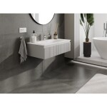 MEXEN/S - Rivel koupelnová skříňka 90 cm s umyvadlem Vela, 1 šuplík, reliéf , šedá mat/bílá mat 91A20-09023-1-BF62-W23M01