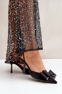 Textilní Lodičky S Mašlí Černé Selatea 36