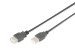 Digitus černá / Prodlužovací kabel / USB 2.0 / USB A - USB A / 1,8 m (AK-300202-018-S)