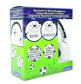 Lexibook 2v1 bluetooth skládací sluchátka Fotbal s limitem hlasitosti - Alltoys Lexibook
