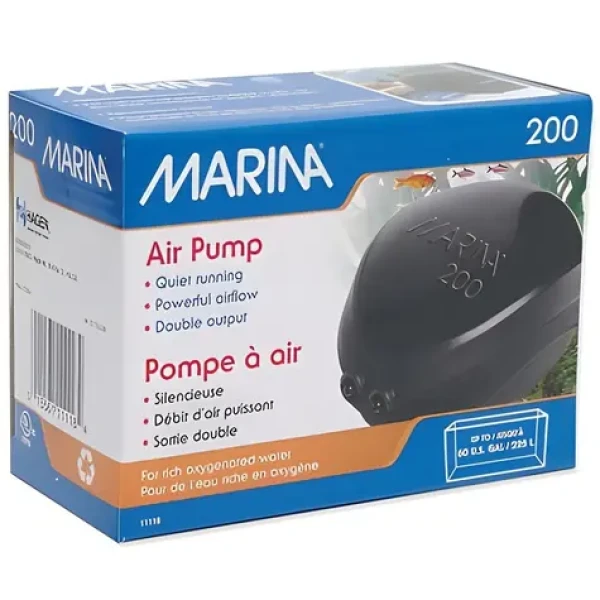 Marina 200 / Kompresor / Vzduchování akvária / 2 výstupy / Pro akvária 125-225 l (101-11116)