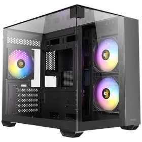 Antec CX600M Trio ARGB černá / mATX / 1x USB-A 2.0 + 3.0 / 1x USB-C 3.0 / 3x 120mm ARGB / bez zdroje / průhledná bočnice (0-761345-10139-4)