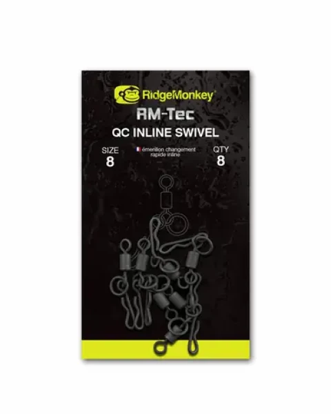 RidgeMonkey Obratlík Connexion QC Inline Swivel Velikost 8 8ks (RMT092)