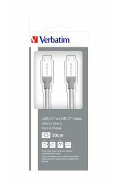 Verbatim 48867 USB (3.1), USB C (3.1)/USB C (3.1), 0,3m, stříbrný