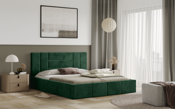 FRONTI Postel MILANO 120x200 zelená s úložným prostorem