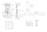 GEBERIT - Duofix Set předstěnové instalace, klozetu Oudee a sedátka softclose, tlačítko Delta01, alpská bílá SANI11CA3102B