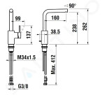 Laufen - Sprchové příslušenství Sprchová hlavice, 3 proudy, matná světle zlatá HF939029462000