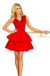 Exkluzivní červené dámské šaty krajkovým výstřihem model 5962454