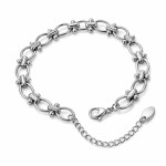 Trendy náramek Flavia - chirurgická ocel, Stříbrná 16 cm + 5 cm (prodloužení)