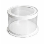 Cake Star Cake Star 4Cake Plastový kulatý box s průhledným víkem na dorty bílý (26,5 x 24 cm)