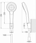 MEXEN/S - Fabia R05 SET vanová baterie se sprchou, černá 74653R05-70